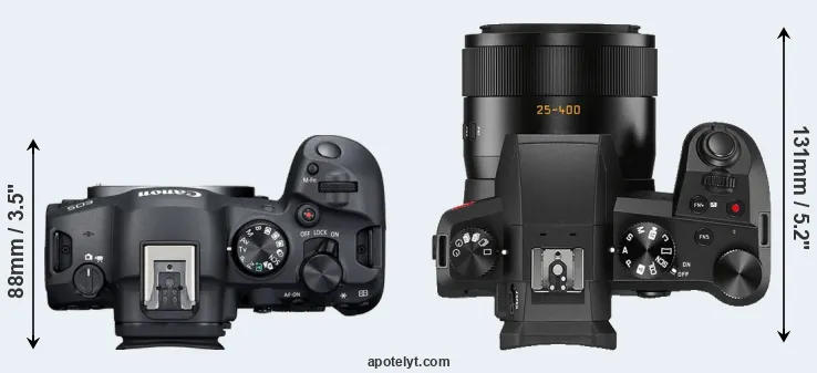 Compare R6 Mark II versus V-LUX 5 top
