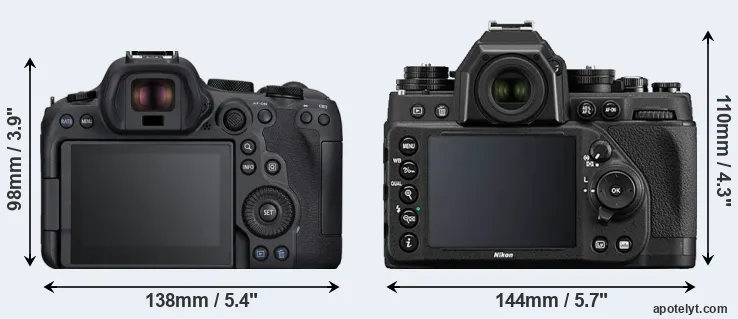 Comparison R6 Mark II or Df rear