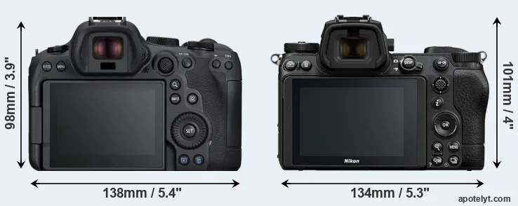 Comparison R6 Mark II or Z6 II rear