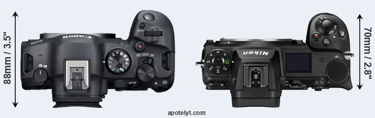 Compare R6 Mark II versus Z6 II top