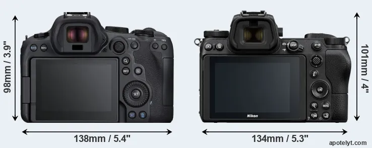 Comparison R6 Mark II or Z6 rear