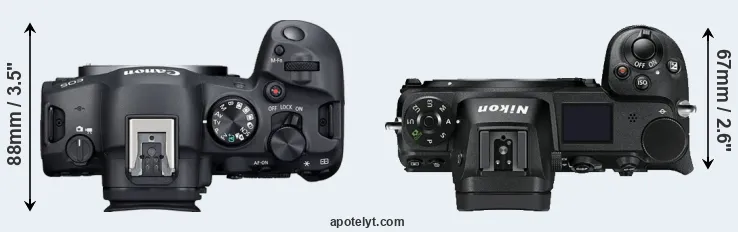 Compare R6 Mark II versus Z7 top