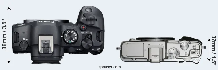 Compare R6 Mark II versus E-P5 top