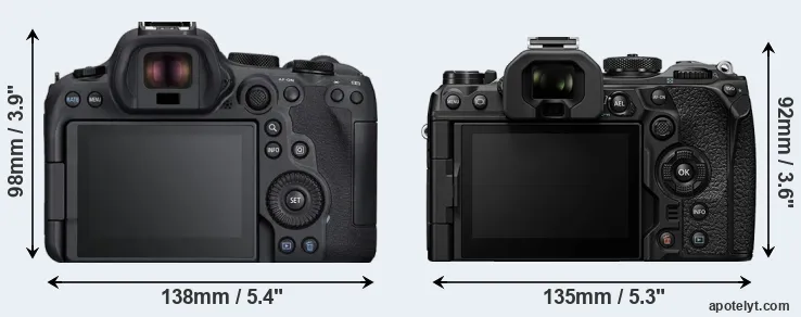 Comparison R6 Mark II or OM-1 II rear