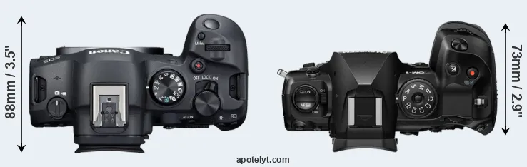 Compare R6 Mark II versus OM-1 II top