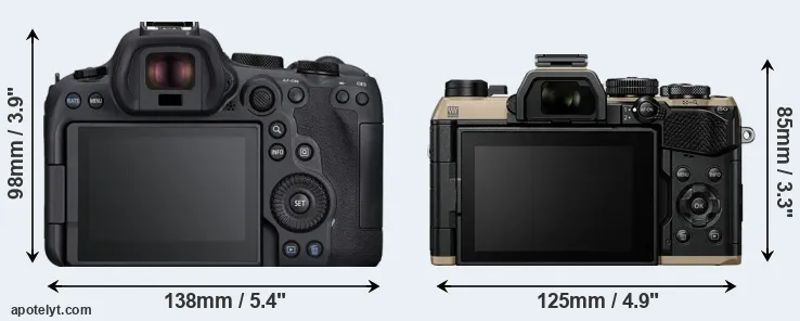 Comparison R6 Mark II or OM-5 II rear