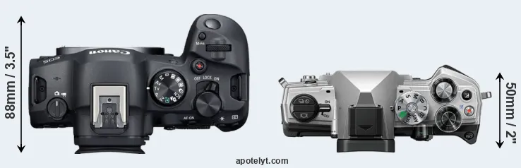 Compare R6 Mark II versus OM-5 top