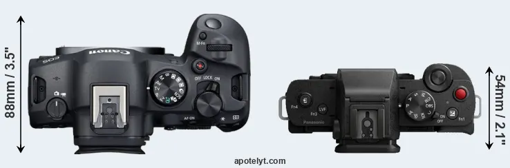 Compare R6 Mark II versus G100 top