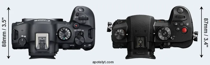 Compare R6 Mark II versus GH5 II top