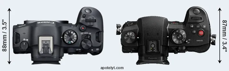 Compare R6 Mark II versus GH5s top