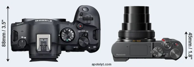Compare R6 Mark II versus TZ200 top