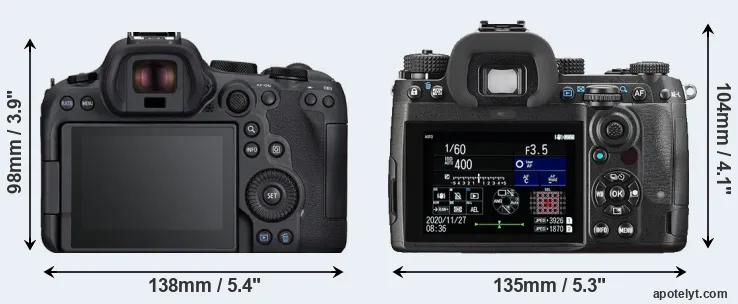 Comparison R6 Mark II or K-3 III rear