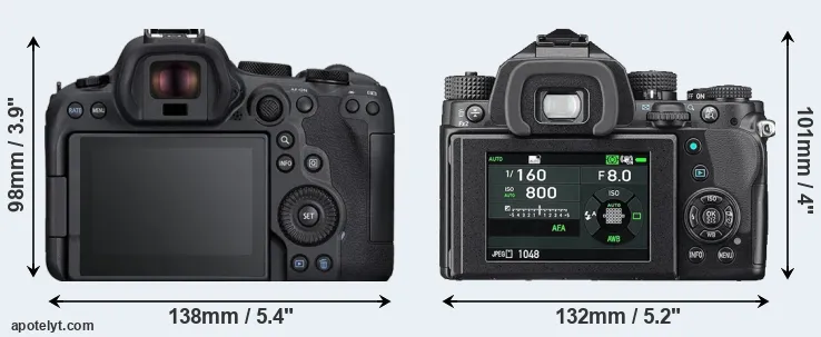Comparison R6 Mark II or KP rear