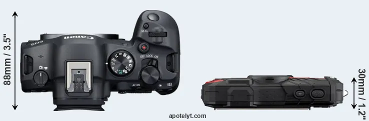 Compare R6 Mark II versus WG-60 top