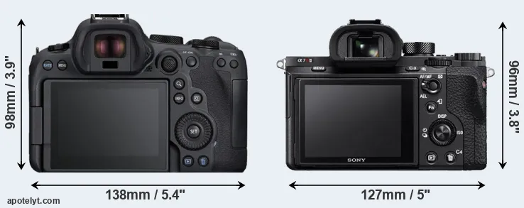 Comparison R6 Mark II or A7R II rear