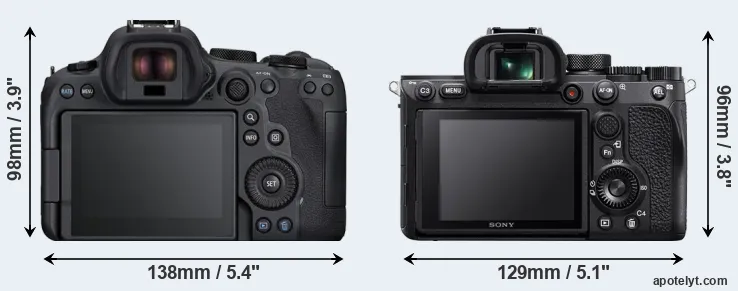 Comparison R6 Mark II or A7R IV rear