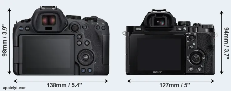 Comparison R6 Mark II or A7R rear