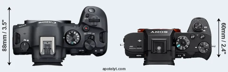 Compare R6 Mark II versus A7S II top