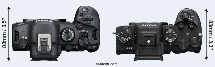 Compare R6 Mark II versus A9 III top