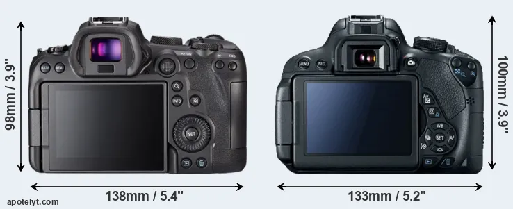 Comparison R6 or T5i rear