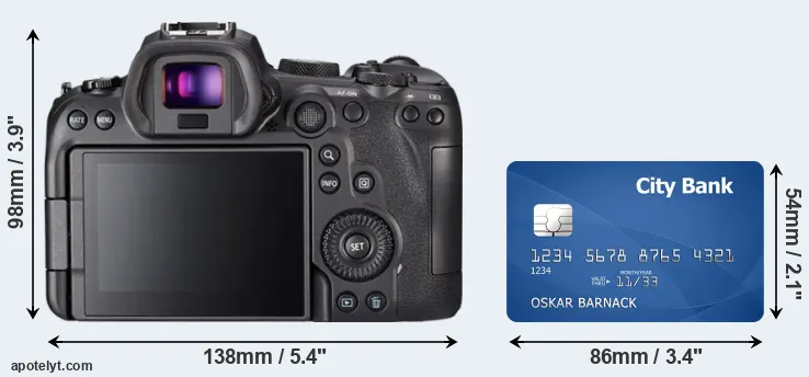 R6 and credit card rear side
