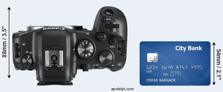 R6 versus credit card top view