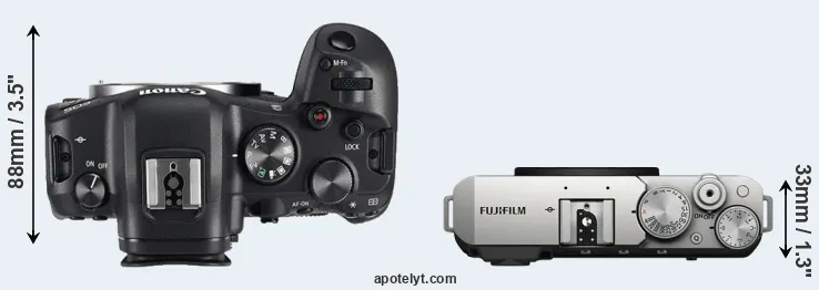 Compare R6 versus X-E4 top