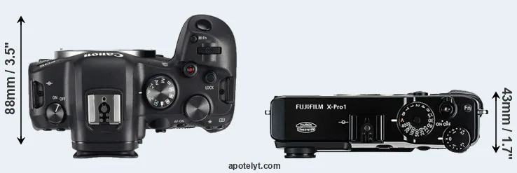 Compare R6 versus X-Pro1 top