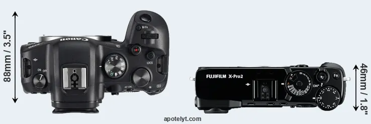 Compare R6 versus X-Pro2 top