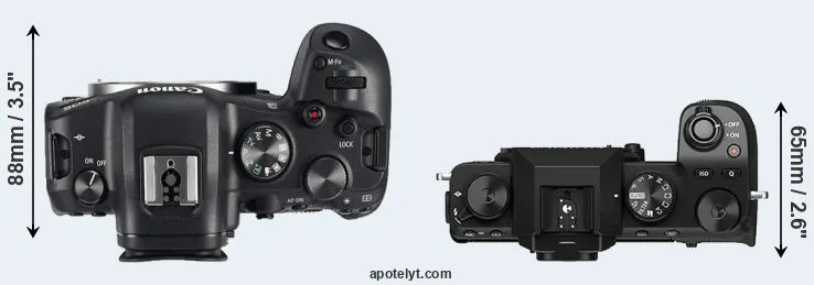 Compare R6 versus X-S10 top