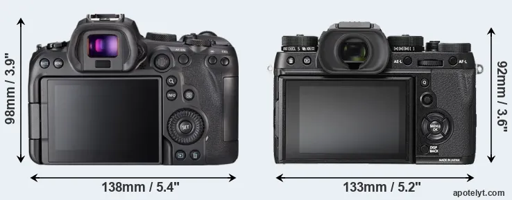Comparison R6 or X-T2 rear