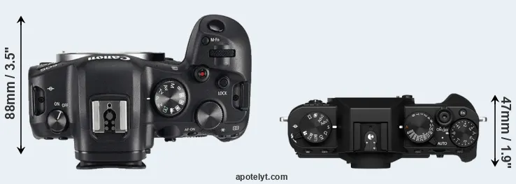 Compare R6 versus X-T30 II top