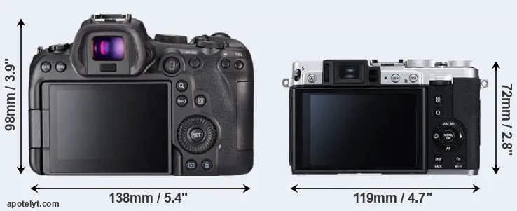 Comparison R6 or X30 rear