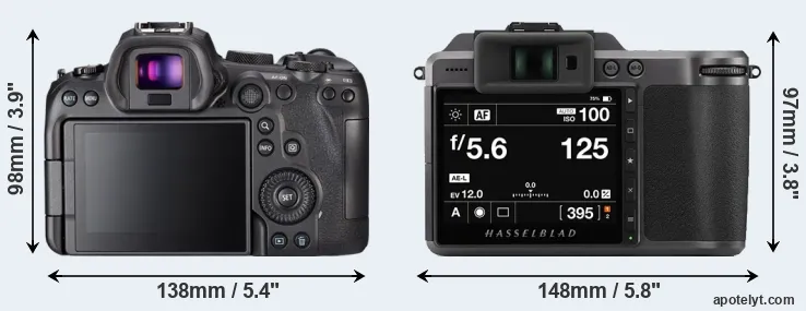 Comparison R6 or X1D II rear