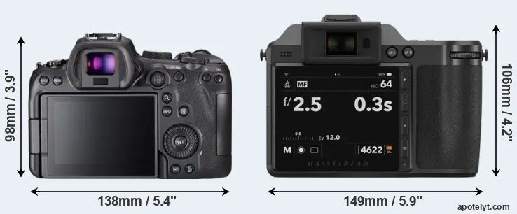 Comparison R6 or X2D 100C rear
