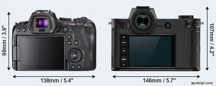 Comparison R6 or Leica SL2 rear