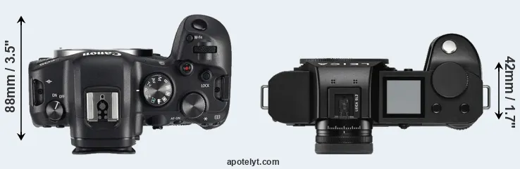 Compare R6 versus Leica SL2 top