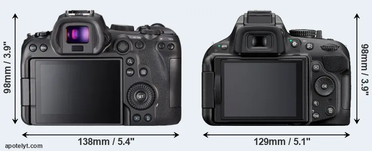 Comparison R6 or D5200 rear