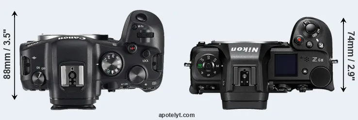 Compare R6 versus Z6 III top