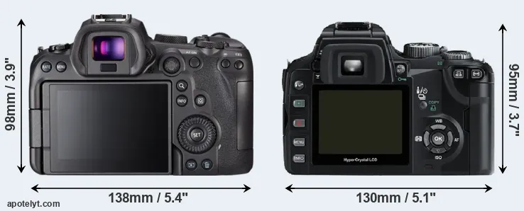 Comparison R6 or E-500 rear