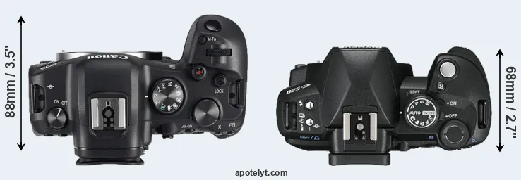 Compare R6 versus E-520 top
