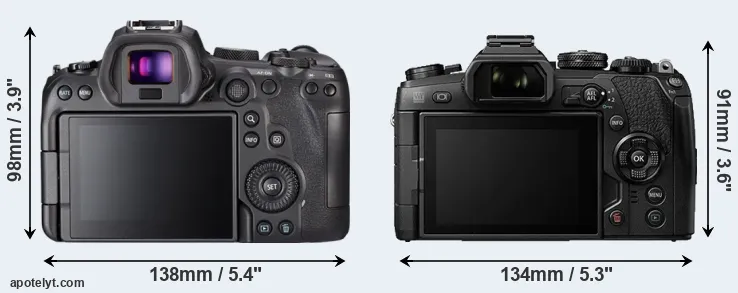 Comparison R6 or E-M1 II rear