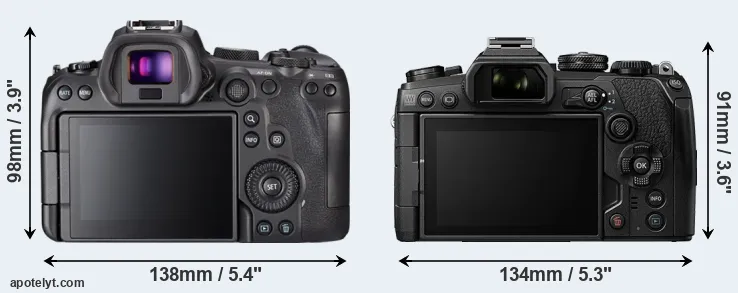 Comparison R6 or E-M1 III rear