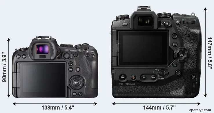 Comparison R6 or E-M1X rear