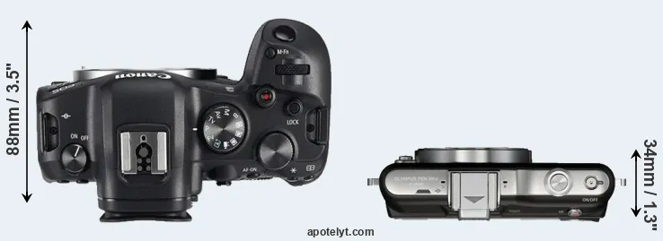 Compare R6 versus E-PM1 top