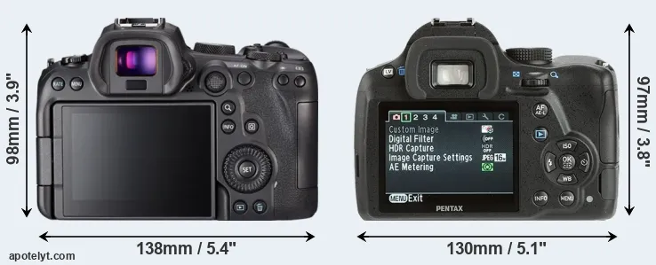 Comparison R6 or K-500 rear