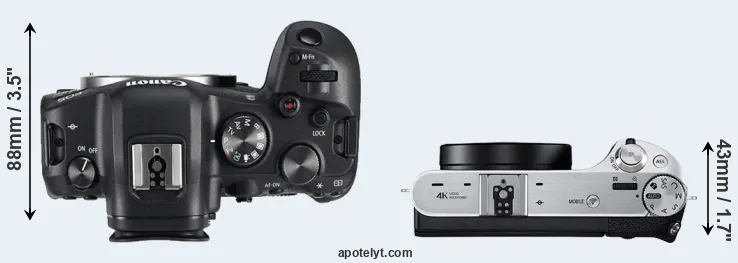 Compare R6 versus NX500 top