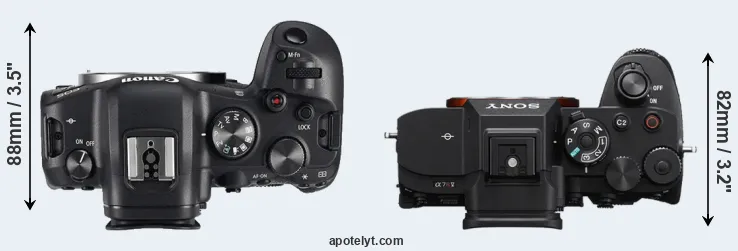 Compare R6 versus A7R V top