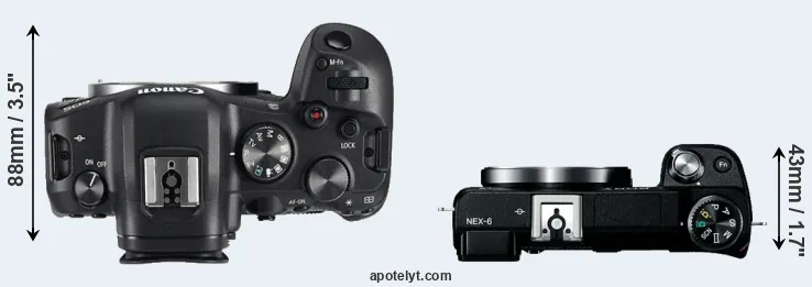 Compare R6 versus NEX-6 top