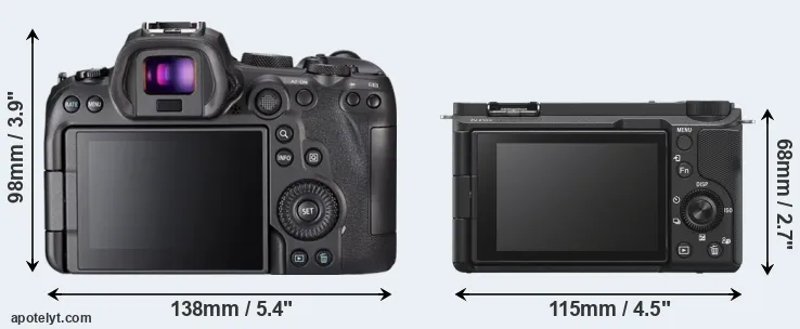 Comparison R6 or ZV-E10 II rear